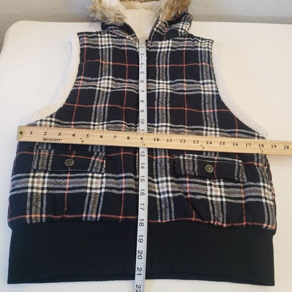 Michael F. plaid vest faux fur size L - Picture 9 of 9